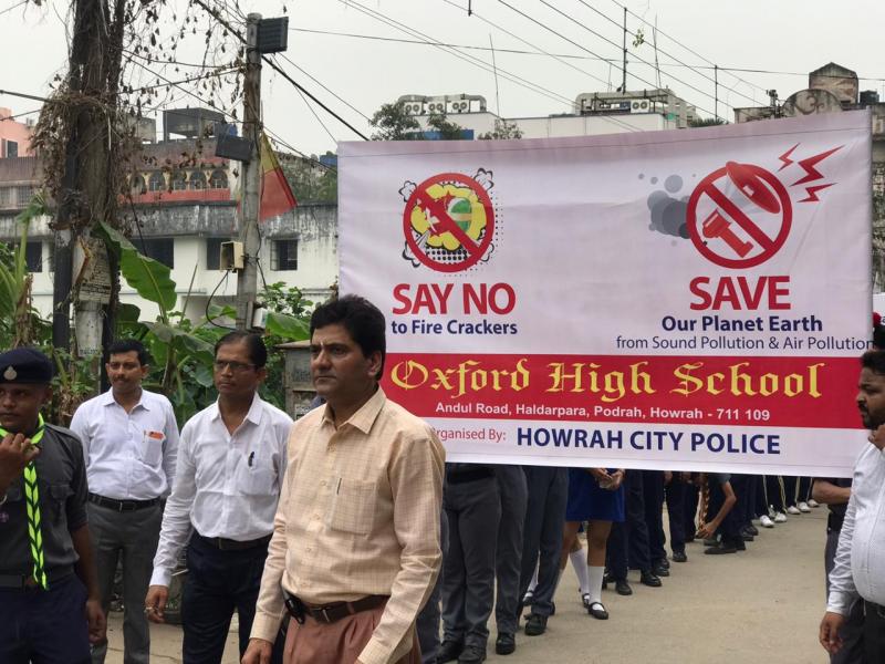 Mr.S.C Dubey Life Coach participated in awareness drive against sound pollution and air pollution on 24/10/19 prior to Dipawali festival organized by Howrah city police.