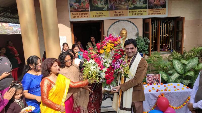 Celebration at school for rceiving AWARD at THAILAND by Mr.S.C Dubey Lif Coach 